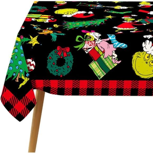 Grinchmas Tablecloth Christmas Winter Holiday Decoration Rectangular 60×84 inch - Picture 5 of 5
